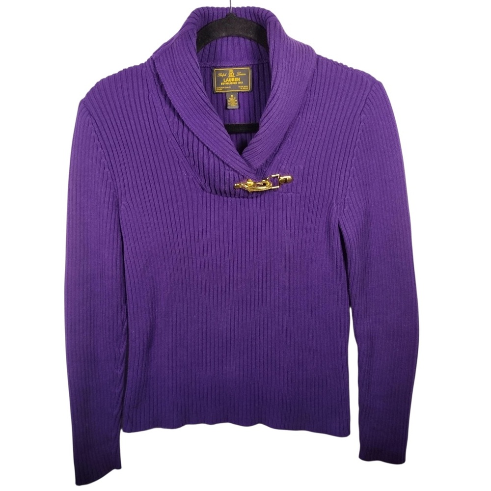 Ralph Lauren Black Label Sweater Womens Medium Pullover Knit Top Quiet Luxury